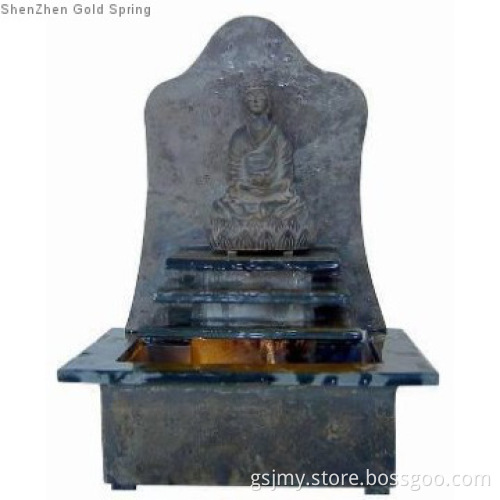 Slate Tabletop Buddha Illuminated Relaxation Fountain